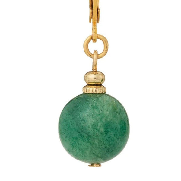 Load image into Gallery viewer, Olivia Riegel Green Aventurine Leverback Drop Earrings