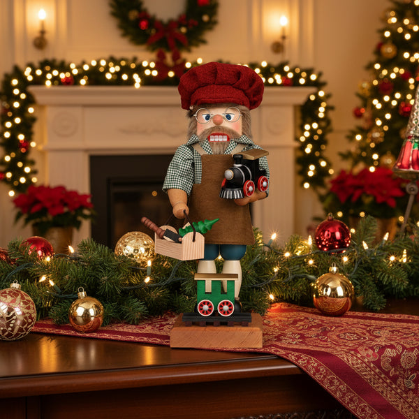 Load image into Gallery viewer, Christian Ulbricht Premium Nutcracker - Railroad Builder - 17.9"H