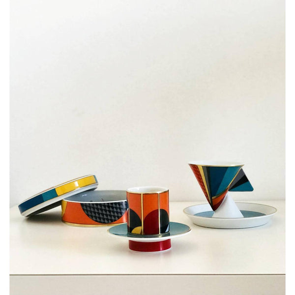 Load image into Gallery viewer, Vista Alegre Futurismo Set Of 4 Espresso Cups And Saucers