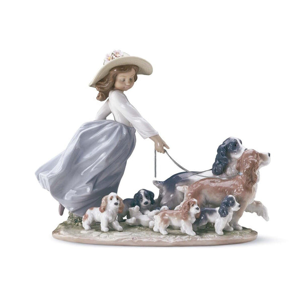 Load image into Gallery viewer, Lladro Puppy Parade Girl with Dogs Figurine