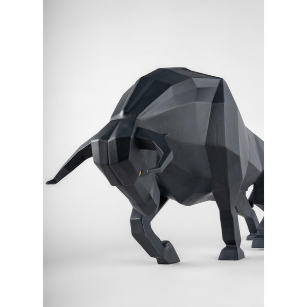 Load image into Gallery viewer, Lladro Bull Sculpture - Black matte