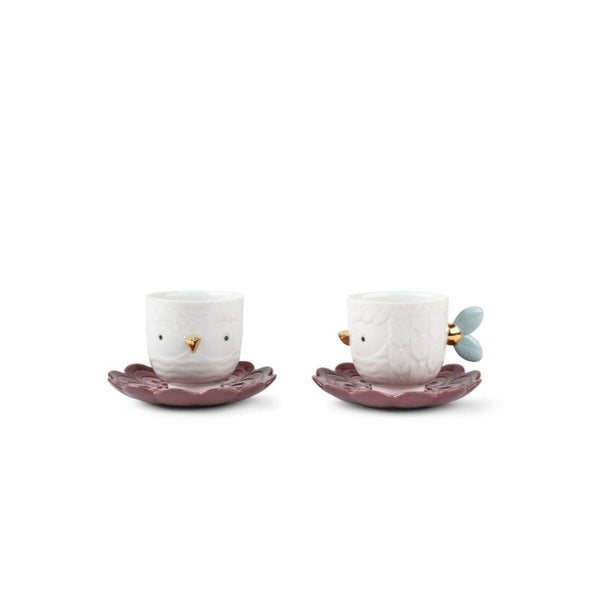 Load image into Gallery viewer, Lladro Set of 2 Cups and Saucers Kawki