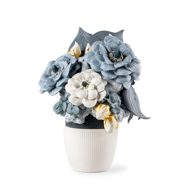 Load image into Gallery viewer, Lladro Vase with Flowers - Blue