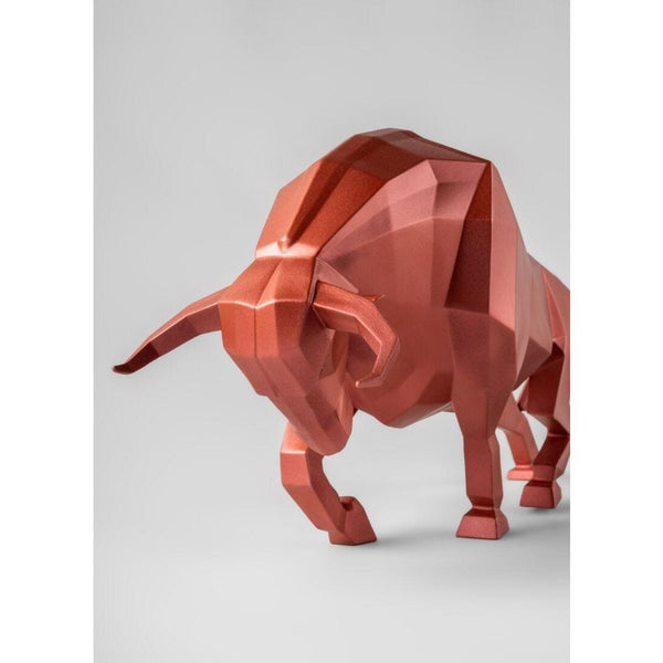 Load image into Gallery viewer, Lladro Bull Sculpture - Metallic Red