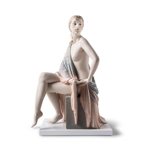 Load image into Gallery viewer, Lladro Nude with Shawl - Metallic Sculpture