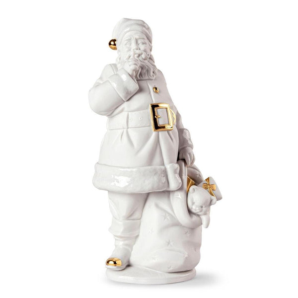 Load image into Gallery viewer, Lladro Santa is Here Sculpture - White-Gold