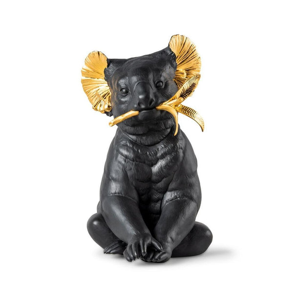 Load image into Gallery viewer, Lladro Koala Sculpture - Black-Gold - Limited Edition
