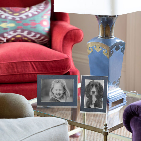 Load image into Gallery viewer, Addison Ross Blue Croc & Silver Frame - 5 x 7 in