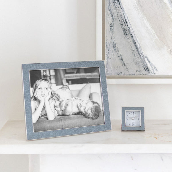 Load image into Gallery viewer, Addison Ross Grey Shagreen Square Silent Alarm Clock