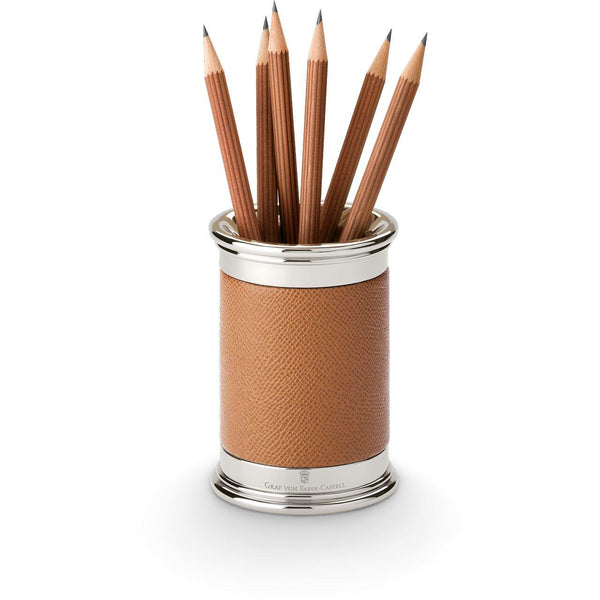 Load image into Gallery viewer, Graf von Faber-Castell Pen Holder Round Epsom, Cognac