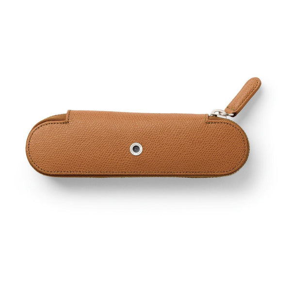 Load image into Gallery viewer, Graf von Faber-Castell Standard Case For 2 Pens with Zipper Epsom, Cognac