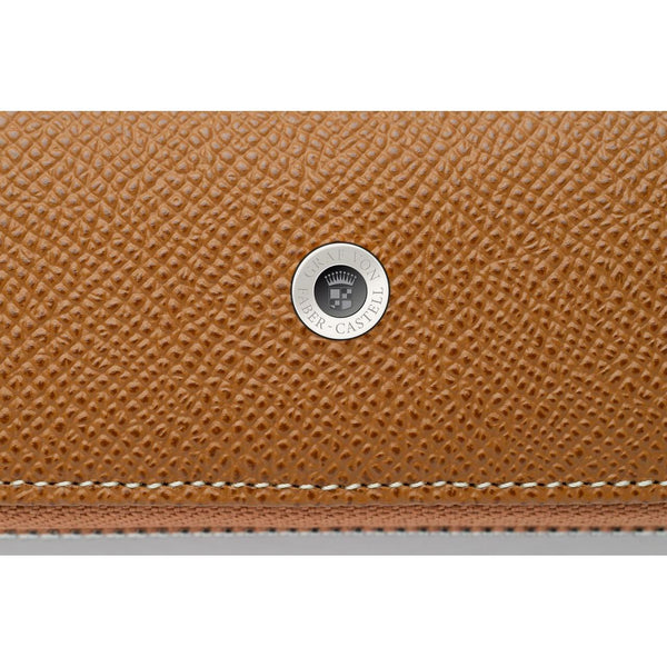 Load image into Gallery viewer, Graf von Faber-Castell Standard Case For 2 Pens with Zipper Epsom, Cognac