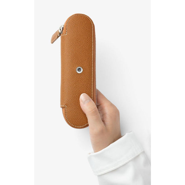 Load image into Gallery viewer, Graf von Faber-Castell Standard Case For 2 Pens with Zipper Epsom, Cognac
