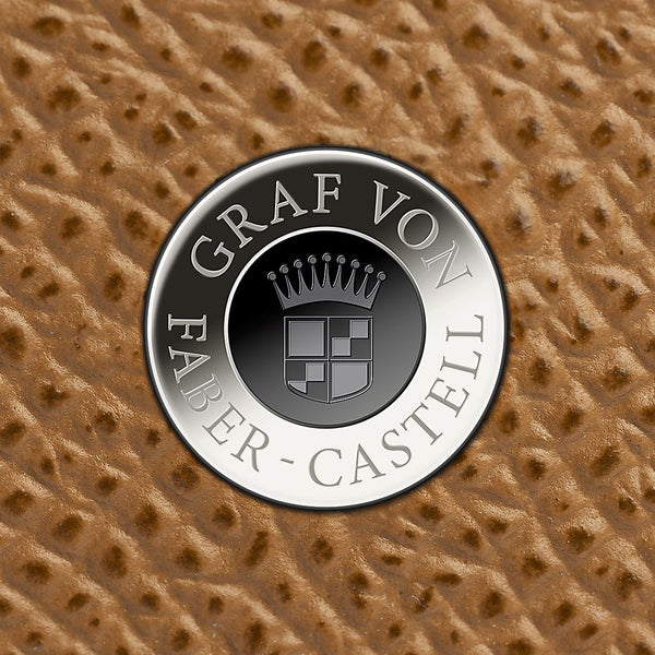 Load image into Gallery viewer, Graf von Faber-Castell Standard Case For 2 Pens with Zipper Epsom, Cognac