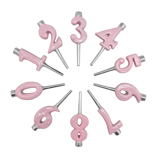 Load image into Gallery viewer, Mariposa Pink Number Candle Holder Set, 10