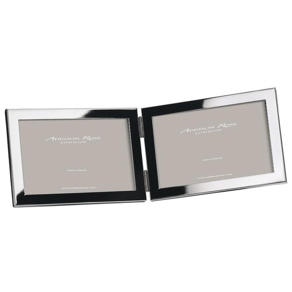 Load image into Gallery viewer, Addison Ross Landscape Silver Plated Double Photo Frame - 4 x 6 in Double (Landscape)