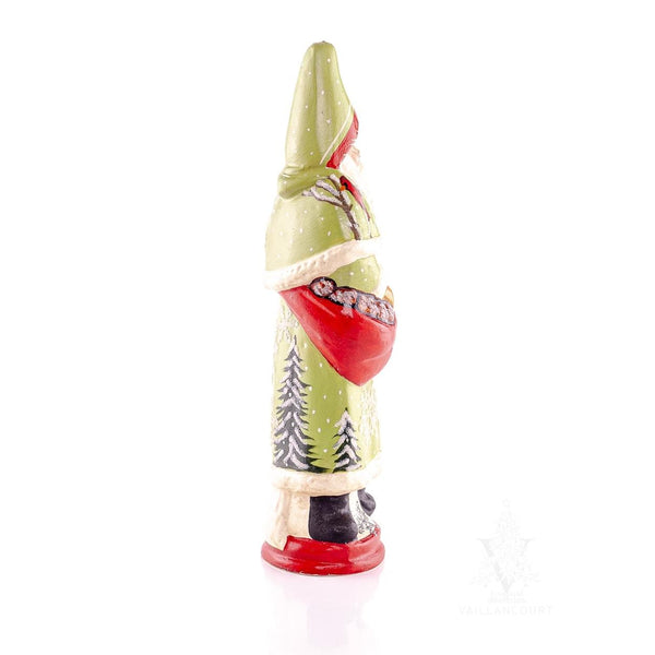 Load image into Gallery viewer, Vaillancourt Folk Art - Woodland Father Christmas with Cardinals - Chalkware Figurine