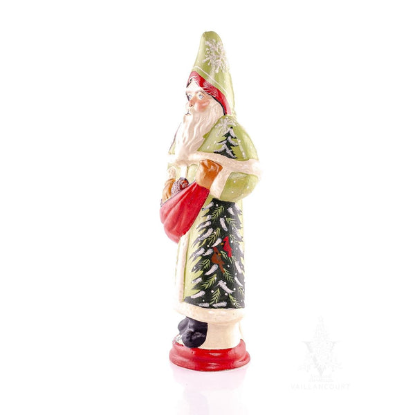 Load image into Gallery viewer, Vaillancourt Folk Art - Woodland Father Christmas with Cardinals - Chalkware Figurine