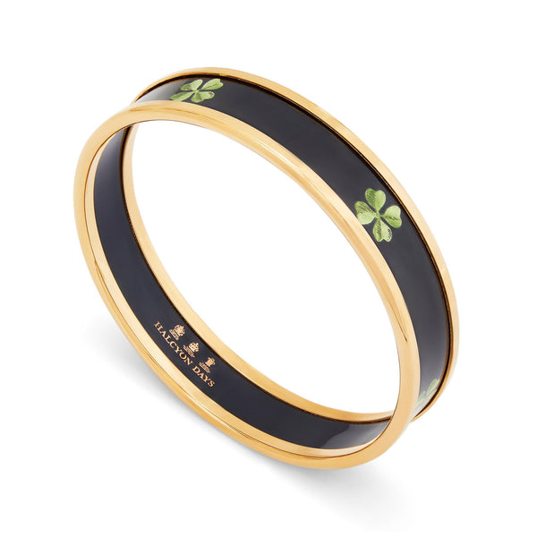 Load image into Gallery viewer, Halcyon Days "Four Leaf Clover Navy" Bangle