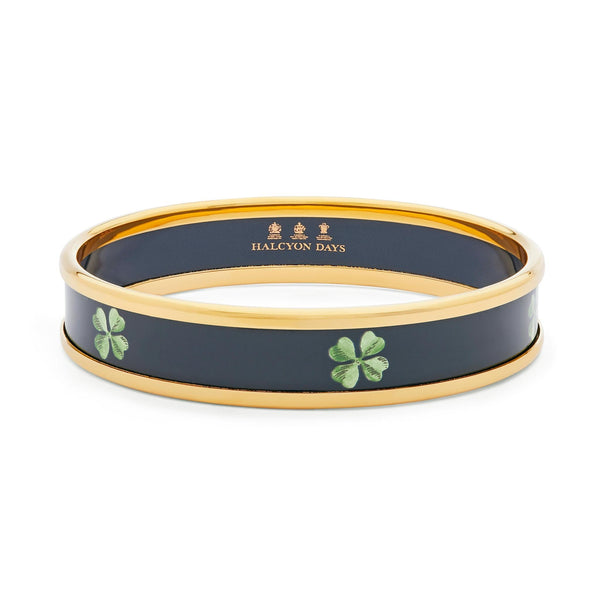 Load image into Gallery viewer, Halcyon Days "Four Leaf Clover Navy" Bangle