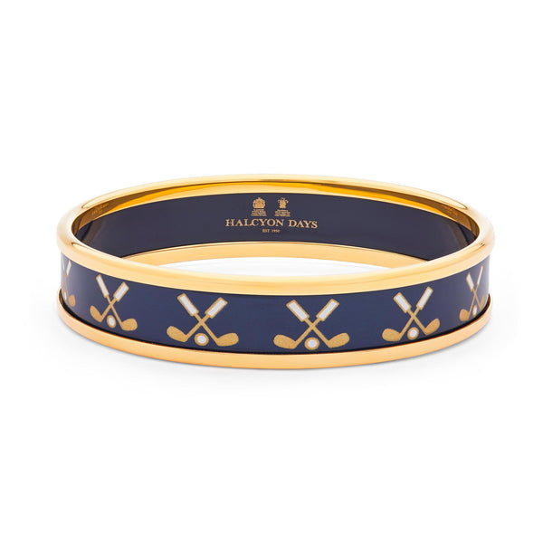 Load image into Gallery viewer, Halcyon Days Golf Club Navy & Gold Enamel Bangle