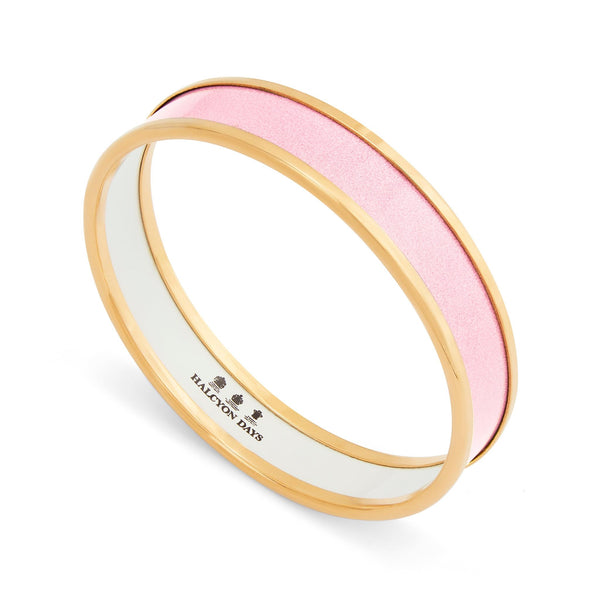 Load image into Gallery viewer, Halcyon Days Pale Pink & Gold Enamel Bangle