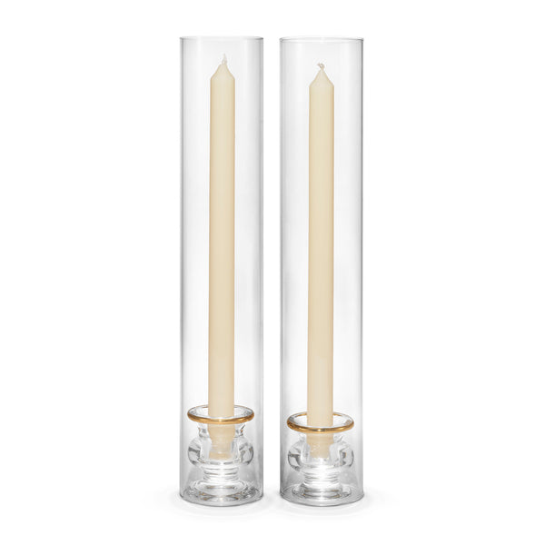 Load image into Gallery viewer, AERIN Sancia Taper Holder with Sleeve, Gold Rim, Set of 2