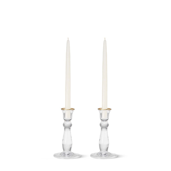 Load image into Gallery viewer, AERIN Sancia Tall Taper Candleholders, Gold Rim, Set of 2