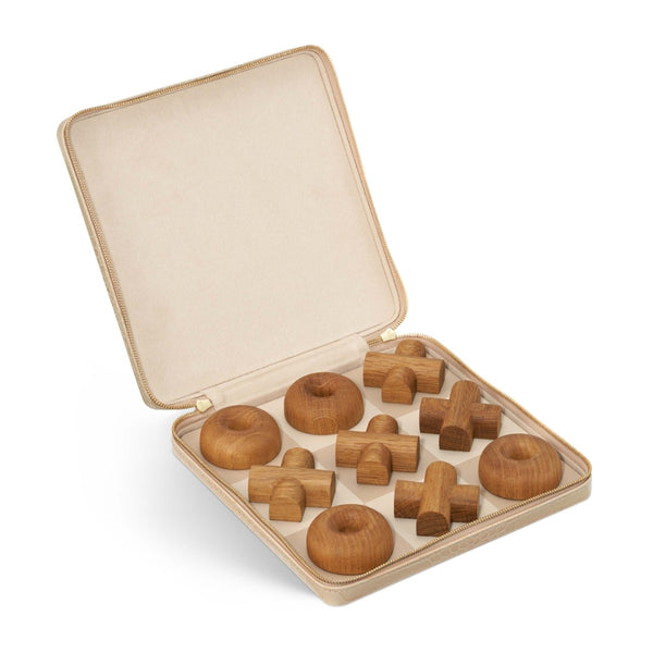 Load image into Gallery viewer, AERIN Enzo Travel Tic Tac Toe Set, Fawn