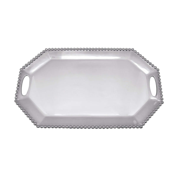 Load image into Gallery viewer, Mariposa Pearled Large Rectangular Octagonal Tray