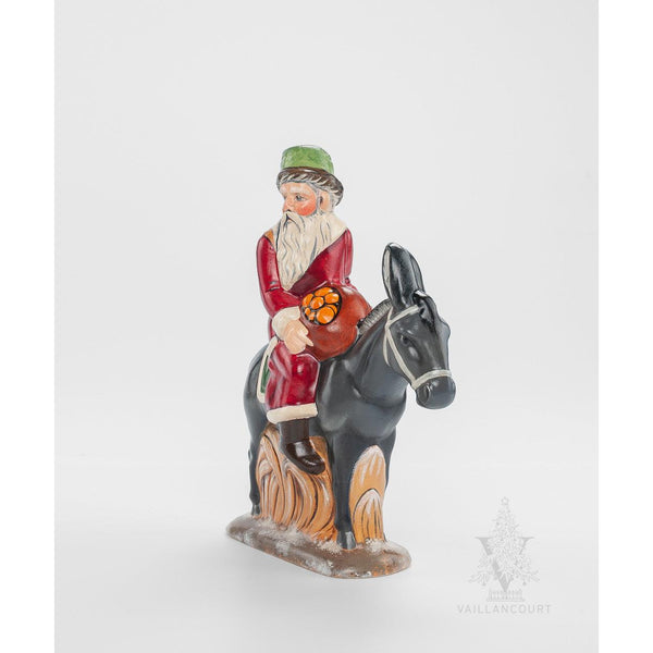 Load image into Gallery viewer, Vaillancourt Folk Art - Santa With Oranges on Mule - Chalkware Figurine