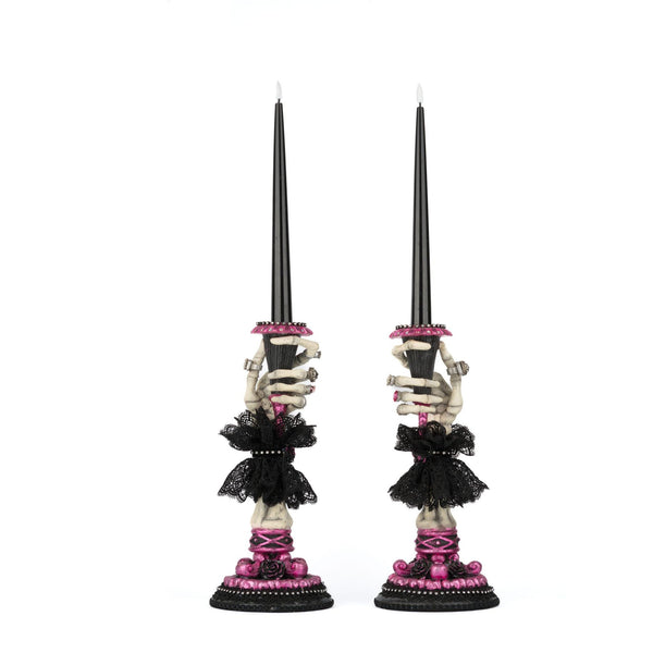 Load image into Gallery viewer, Katherine's Collection Skeleton Hand Candle Sticks Set of 2