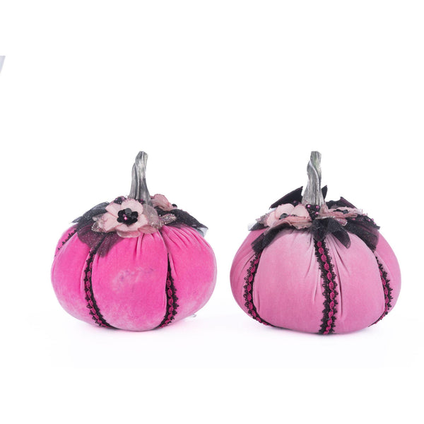 Load image into Gallery viewer, Katherine's Collection Pink Passion Stuffed Pumpkins Set of 2