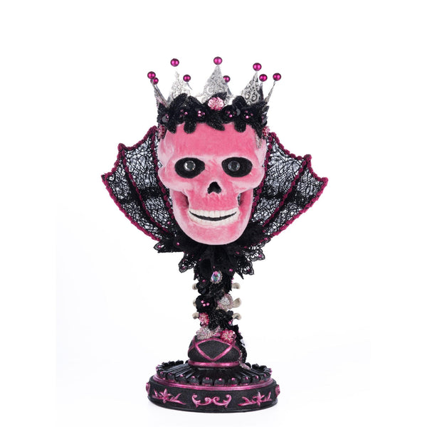 Load image into Gallery viewer, Katherine's Collection Pink Passion Skull Pillar Candle Holder