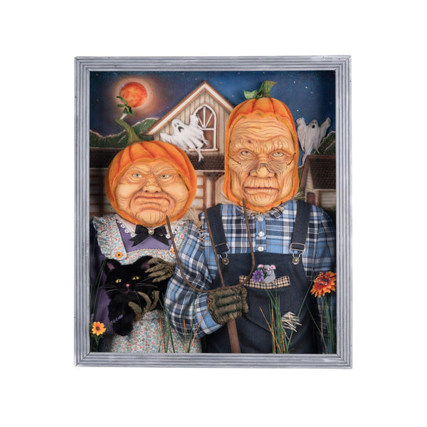 Load image into Gallery viewer, Katherine's Collection American Gothic Pumpkin Wall Piece