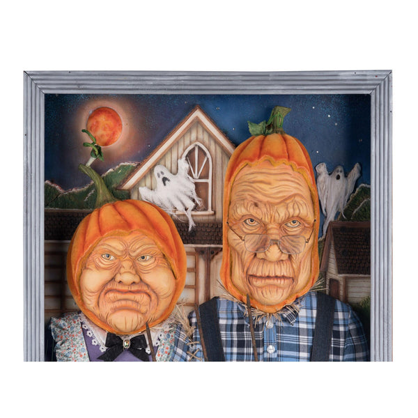 Load image into Gallery viewer, Katherine's Collection American Gothic Pumpkin Wall Piece