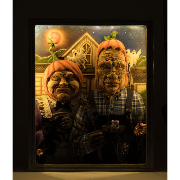 Load image into Gallery viewer, Katherine's Collection American Gothic Pumpkin Wall Piece