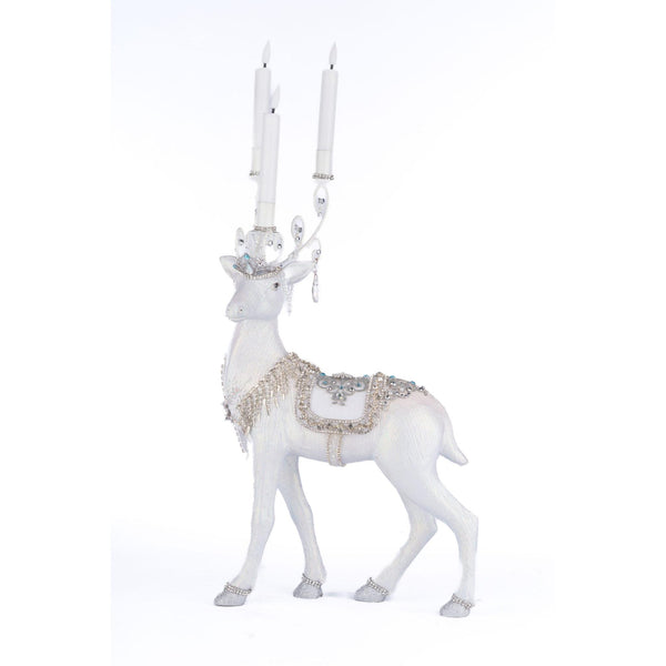 Load image into Gallery viewer, Katherine's Collection Crystal Christmas Standing Deer Candleholder