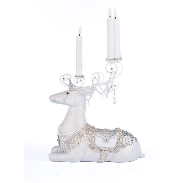 Load image into Gallery viewer, Katherine's Collection Crystal Christmas Sitting Deer Candle Holder