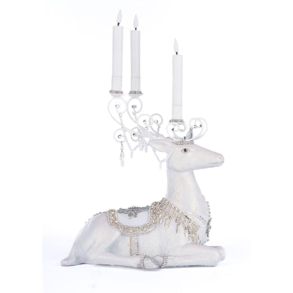 Load image into Gallery viewer, Katherine's Collection Crystal Christmas Sitting Deer Candle Holder