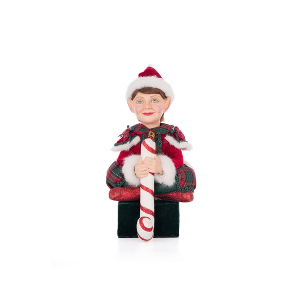 Load image into Gallery viewer, Katherine's Collection Sitting Elf With Giftbox Stocking Holder