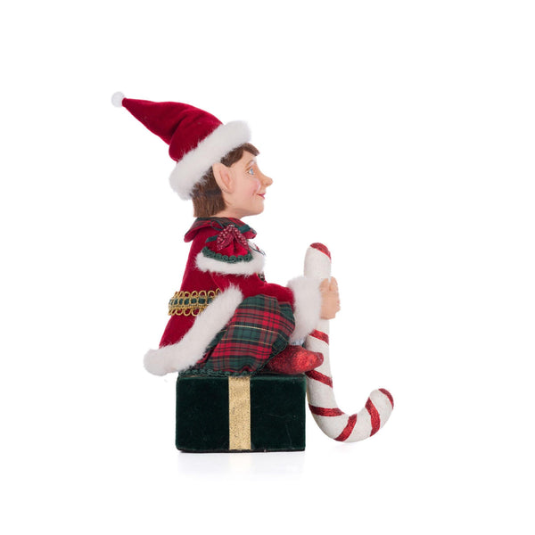 Load image into Gallery viewer, Katherine's Collection Sitting Elf With Giftbox Stocking Holder