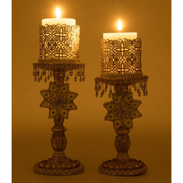 Load image into Gallery viewer, Katherine's Collection Bells of Brilliance Gold Candle Sticks Set of 2