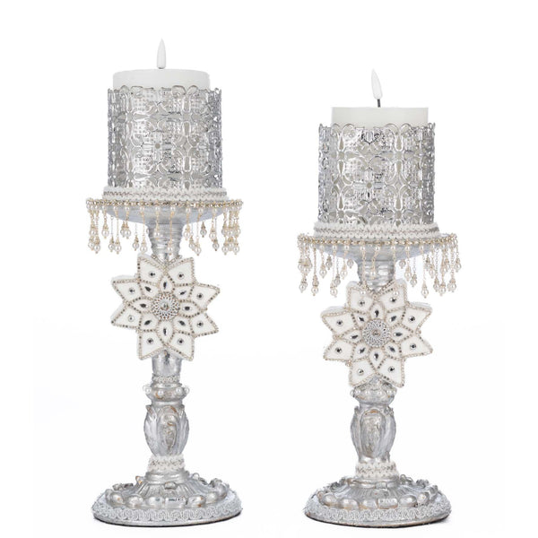 Load image into Gallery viewer, Katherine's Collection Bells of Brilliance Silver Candle Sticks Set of 2