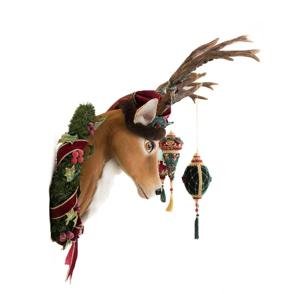 Load image into Gallery viewer, Katherine's Collection Winter Balsam and Berry Deer Wall Piece with Ornaments