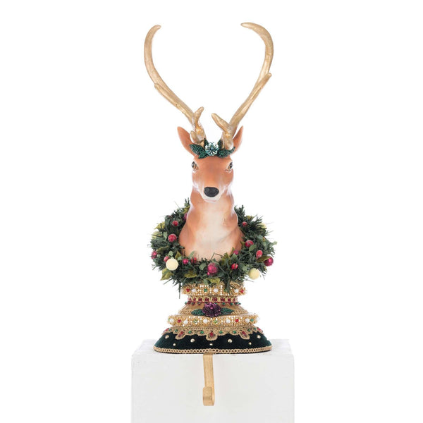 Load image into Gallery viewer, Katherine's Collection Winter Balsam and Berry Deer Stocking Holder