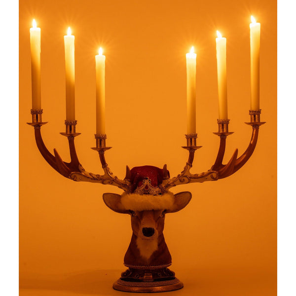 Load image into Gallery viewer, Katherine's Collection Christmas Ball Deer Head Candelabra