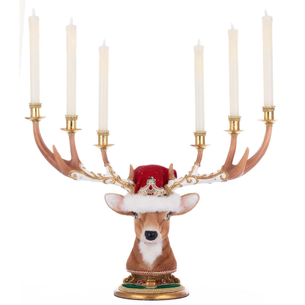 Load image into Gallery viewer, Katherine's Collection Christmas Ball Deer Head Candelabra
