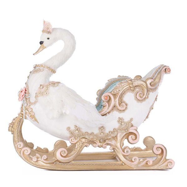 Load image into Gallery viewer, Katherine's Collection Joyeux Noel Swan Sleigh
