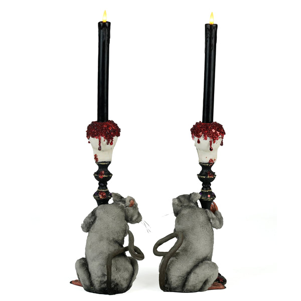 Load image into Gallery viewer, Katherine's Collection Rat Candlestick Holders Set of 2